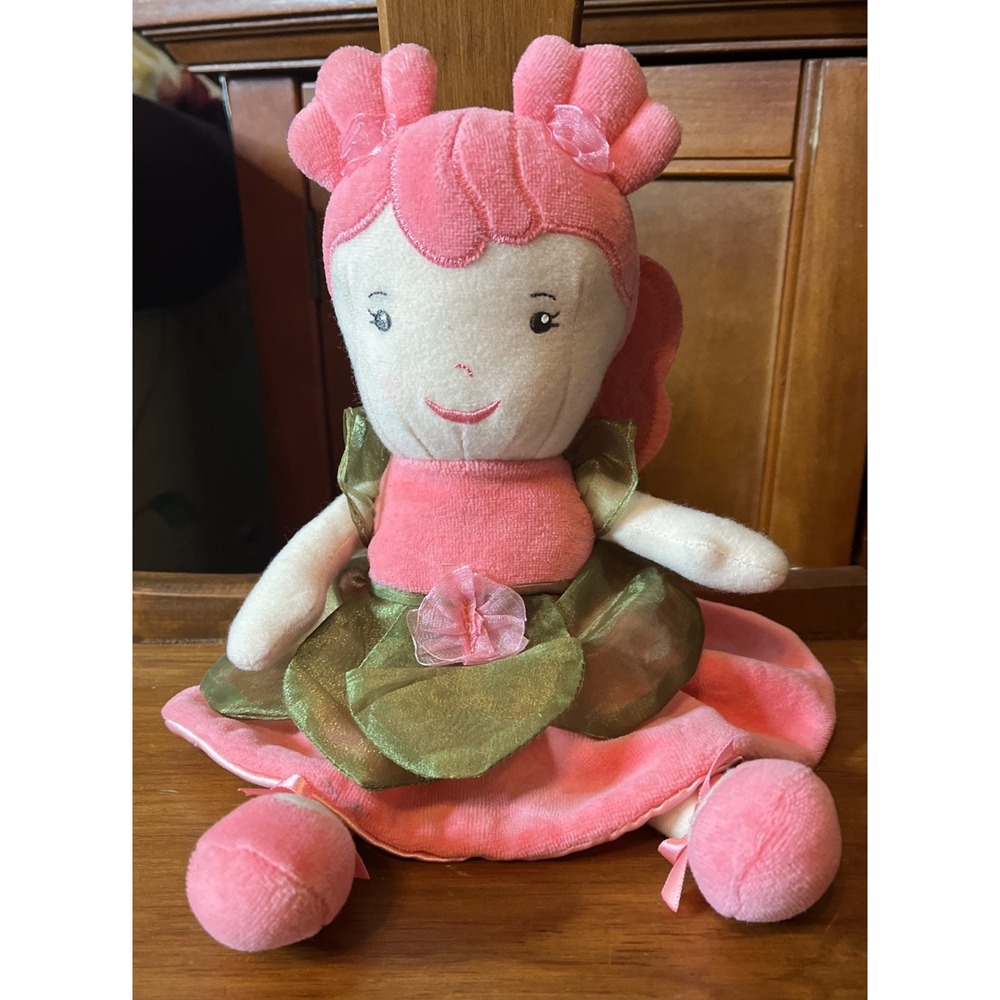Anne Geddes Fairy Doll Green Pink Plush Soft Toy Stuffed 12"